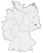 Deutschlandkarte mit Markierung Großthiemig